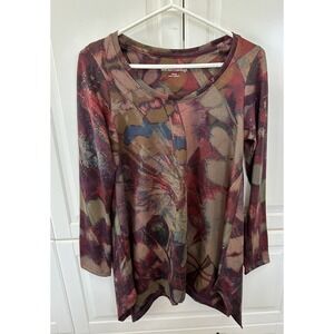 Soft Surroundings JULIA Tunic Butterfly Multi Top Size X Small